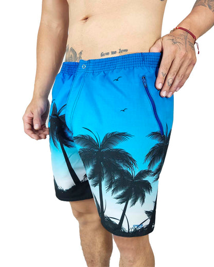 Palmeras Negras Degrade Azul