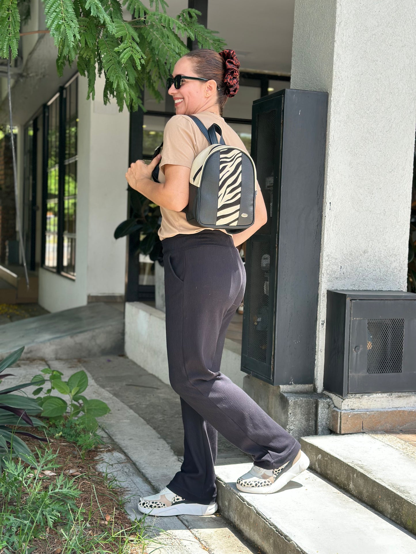 Mini Morral Cebra Negro