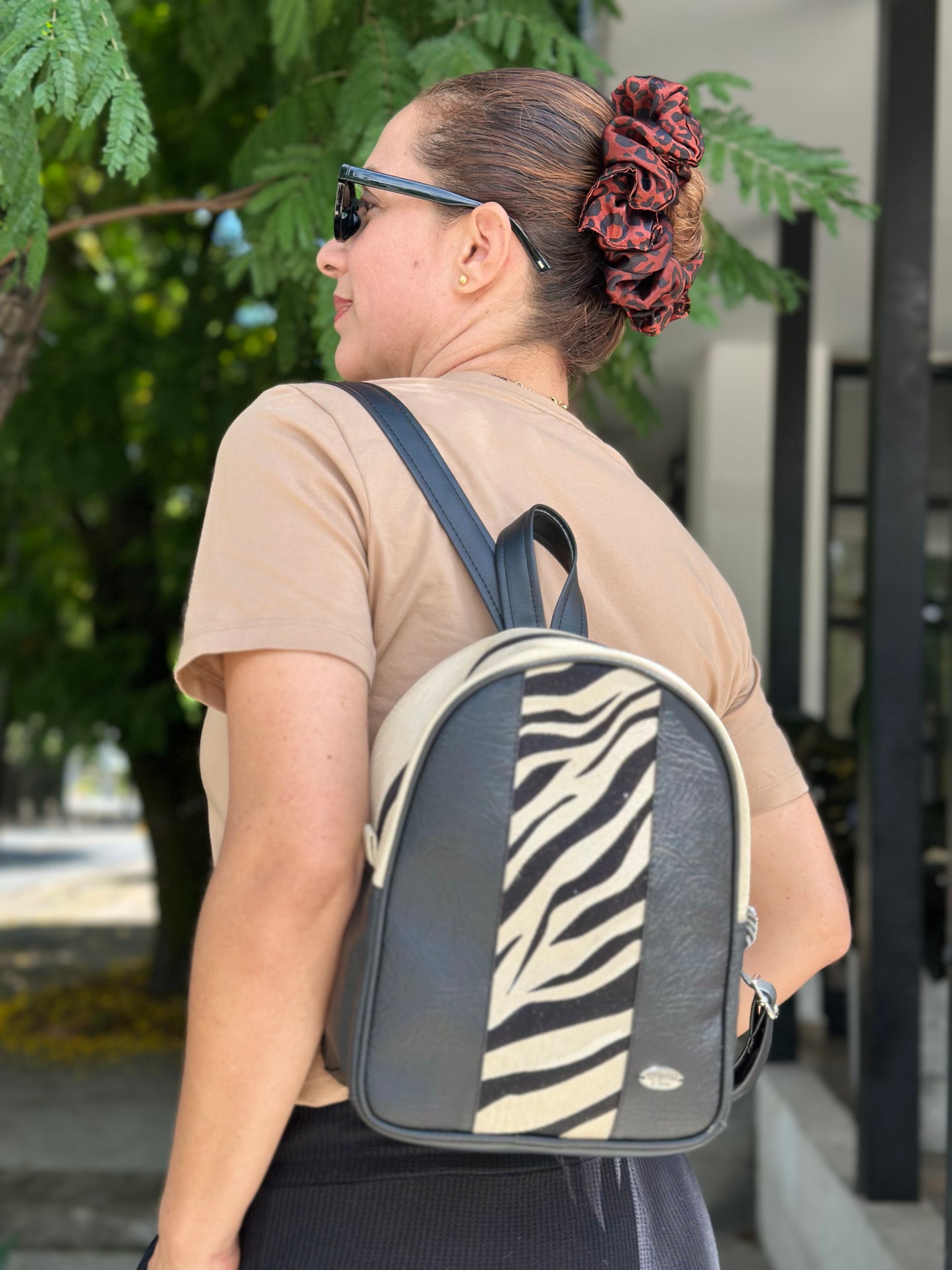 Mini Morral Cebra Negro