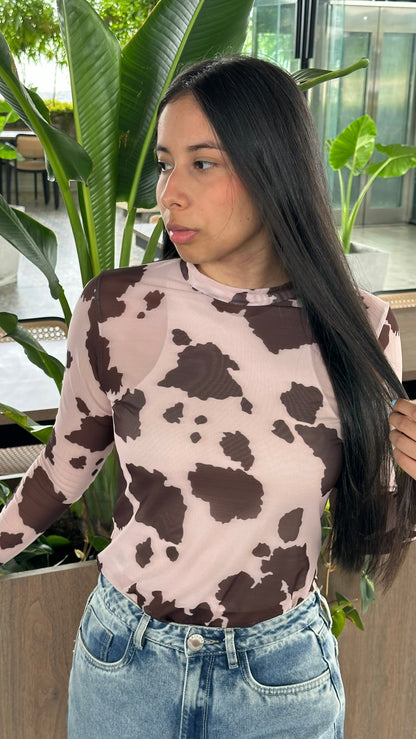 Malla Print Vaca Café
