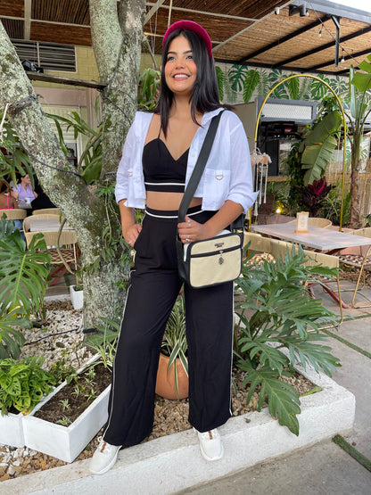 Tula Cuadrada Beige con Negro