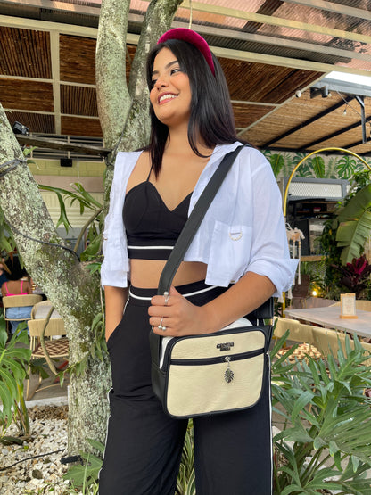 Tula Cuadrada Beige con Negro