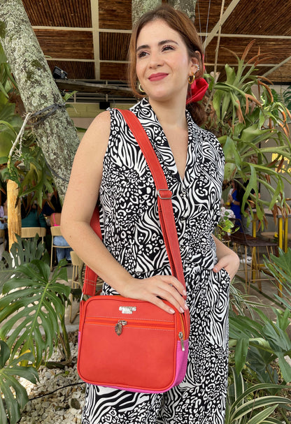 Tula Cuadrada Naranja Fucsia